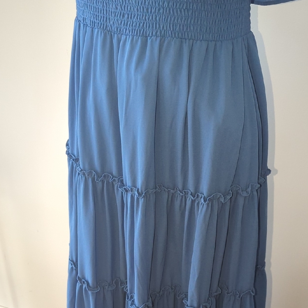 1. State Strapless Blue Maxi Dress Size Large - Picture 5 of 13